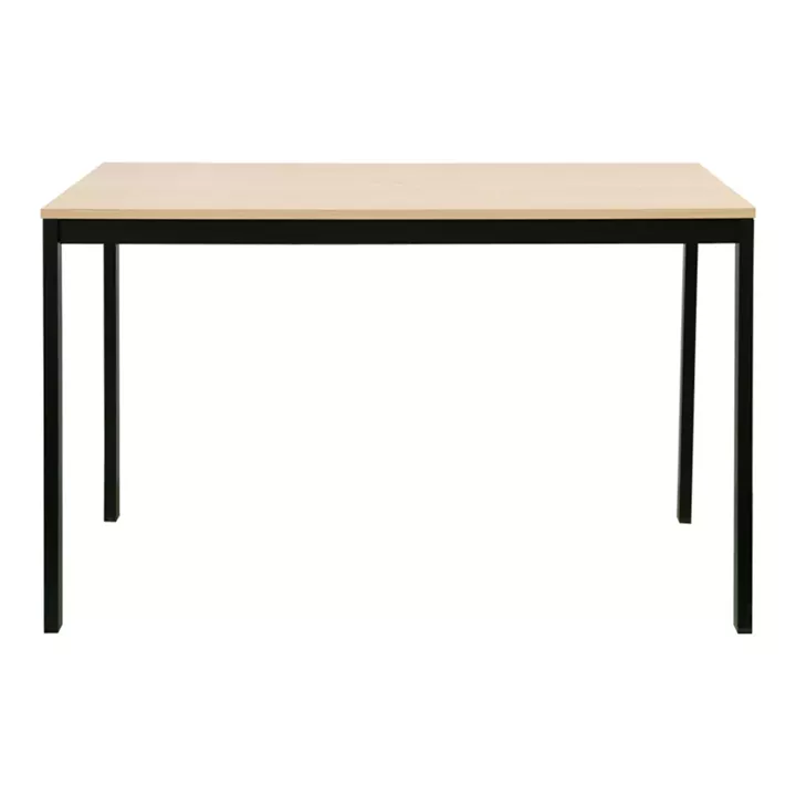 Extento pakoworld extendable table in natural color with black metal legs 120-180x74x75cm
