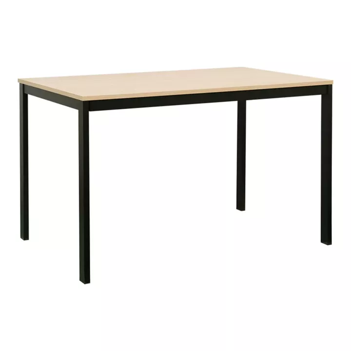 Extento pakoworld extendable table in natural color with black metal legs 120-180x74x75cm