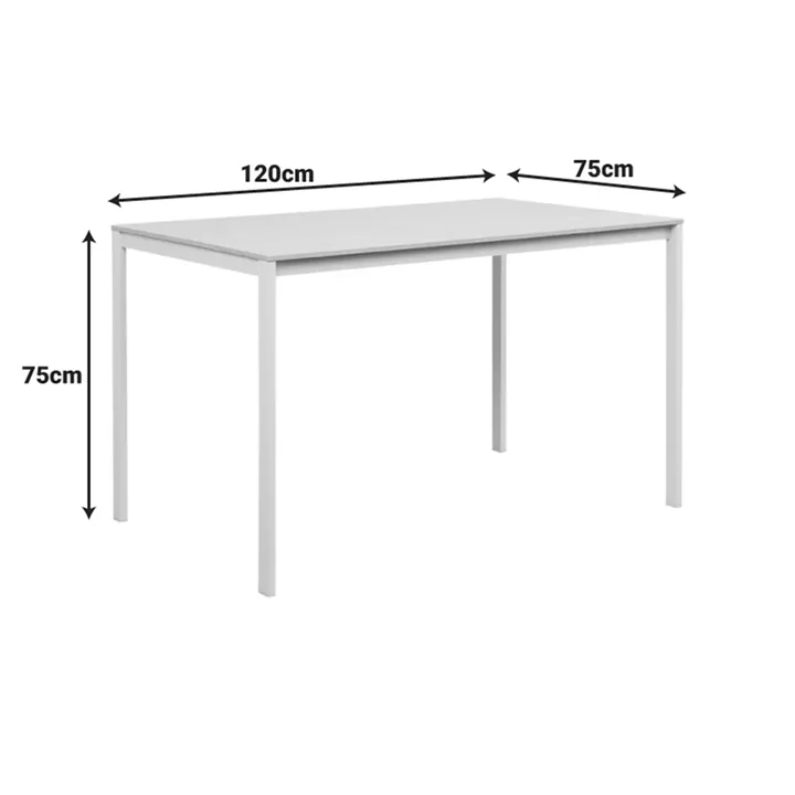 Faragio pakoworld table in natural shade-white metal legs 120x75x75cm