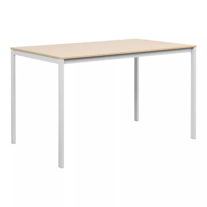 Faragio pakoworld table in natural shade-white metal legs 120x75x75cm