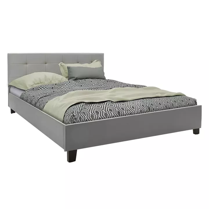 Bed with mattress Mago-Dreamer pakoworld pu grey 150x200cm