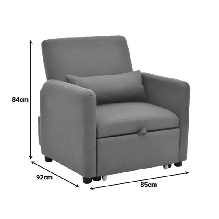 Armchair-bed Flexa pakoworld fabric black 85x92x84cm