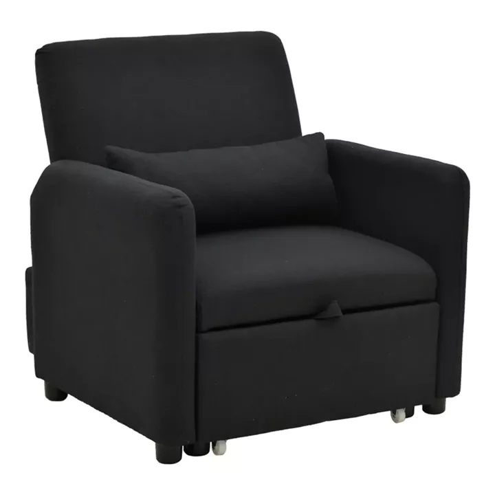 Armchair-bed Flexa pakoworld fabric black 85x92x84cm
