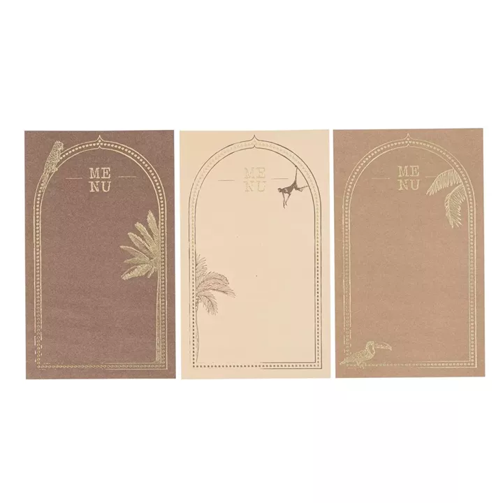 Beauty Home 9 Κάρτες χάρτινες menu με θέμα “Ανατολής” – Καφέ , κρεμ και μπεζ 17 x 10 cm