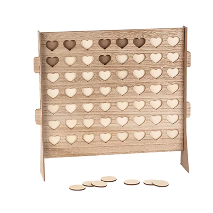 Beauty Home Πίνακας ξύλινος με 56 καρδίες για ευχές 46,5 x 46 x 11 cm