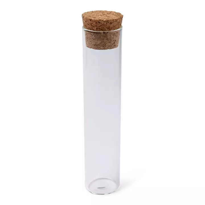 Beauty Home Δοκιμαστικός σωλήνας γυαλινος με Πώμα από φελλό 2,5 x 12 cm – 50 ml