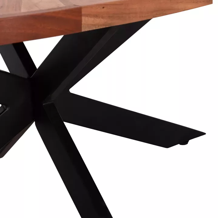 ΤΡΑΠΕΖΙ ΣΑΛΟΝΙΟΥ ΟΒΑΛ MONTANA SUPERIOR HM9906 ΞΥΛΟ ΑΚΑΚΙΑΣ-ΜΕΤΑΛΛΟ 120x61x45Υεκ.