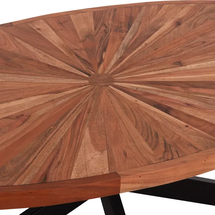 ΤΡΑΠΕΖΙ ΣΑΛΟΝΙΟΥ ΟΒΑΛ MONTANA SUPERIOR HM9906 ΞΥΛΟ ΑΚΑΚΙΑΣ-ΜΕΤΑΛΛΟ 120x61x45Υεκ.