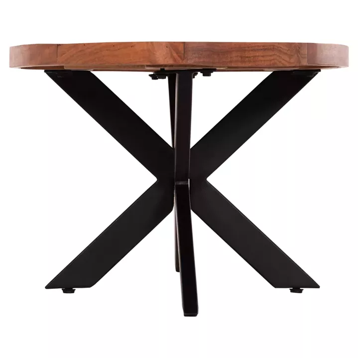 ΤΡΑΠΕΖΙ ΣΑΛΟΝΙΟΥ ΟΒΑΛ MONTANA SUPERIOR HM9906 ΞΥΛΟ ΑΚΑΚΙΑΣ-ΜΕΤΑΛΛΟ 120x61x45Υεκ.