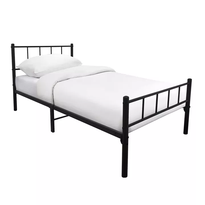 TIVO Κρεβάτι Μονό, για Στρώμα 90x190cm, Μέταλλο Βαφή Μαύρο