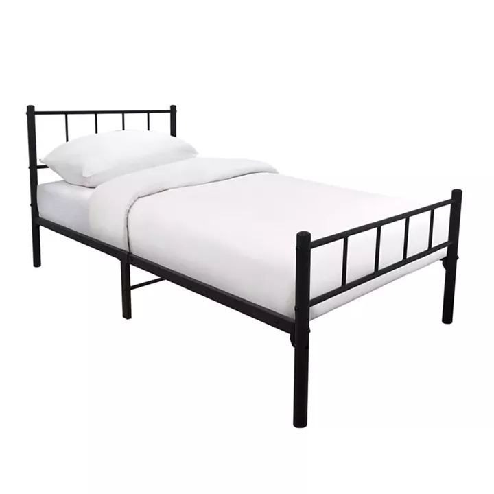 TIVO Κρεβάτι Μονό, για Στρώμα 90x190cm, Μέταλλο Βαφή Μαύρο