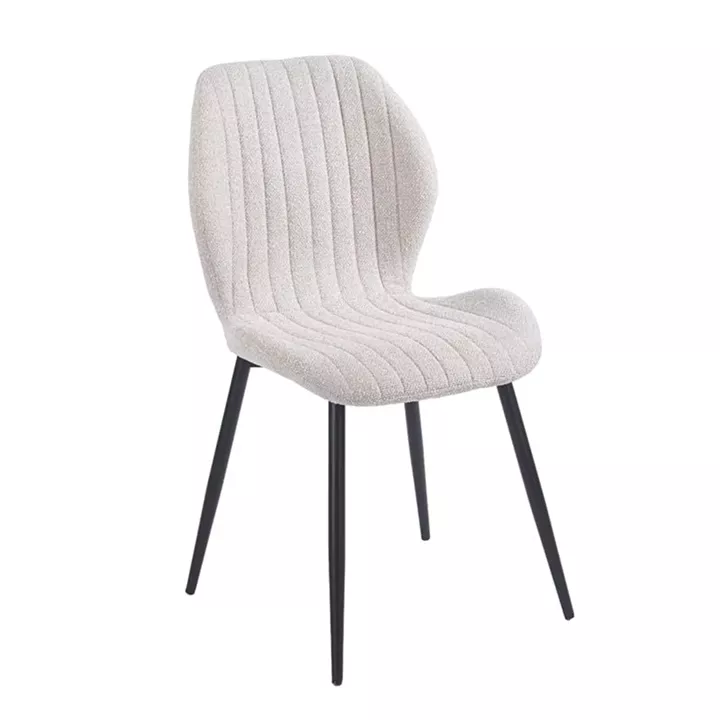 TANGO Καρέκλα Τραπεζαρίας, Μέταλλο Βαφή Μαύρο, Ύφασμα Απόχρωση Μπεζ