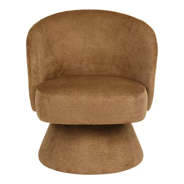 Cioura pakoworld swivel armchair brown fabric 70x68x75cm
