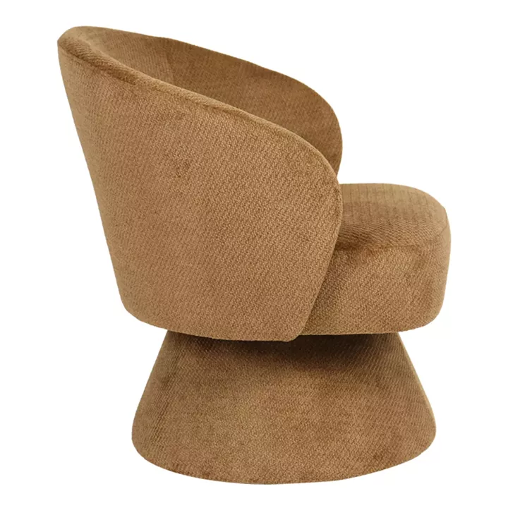 Cioura pakoworld swivel armchair brown fabric 70x68x75cm