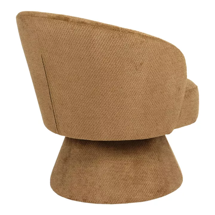 Cioura pakoworld swivel armchair brown fabric 70x68x75cm