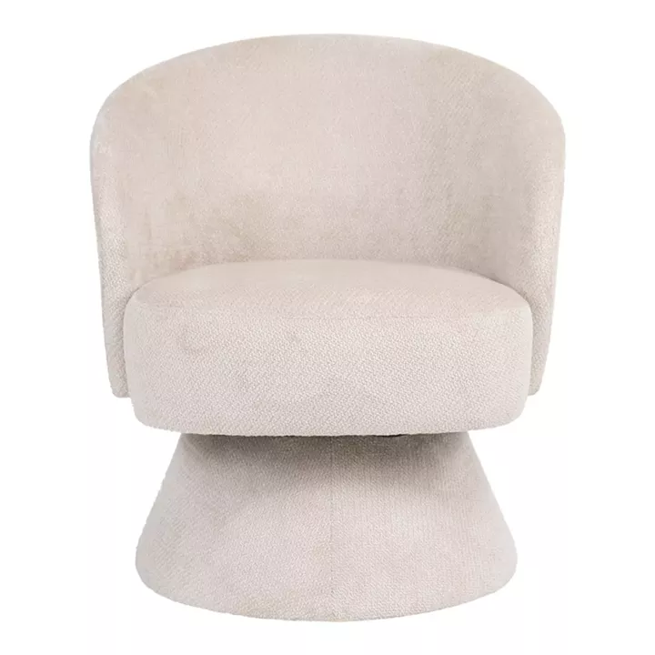 Πολυθρόνα Cioura pakoworld περιστρεφόμενη ύφασμα μπεζ 70x68x75εκ