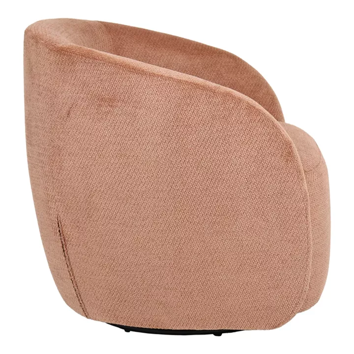 Barrelo pakoworld swivel armchair dusty rose fabric 77x72x69cm