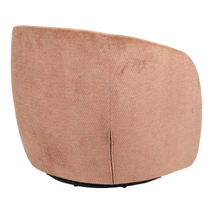 Barrelo pakoworld swivel armchair dusty rose fabric 77x72x69cm