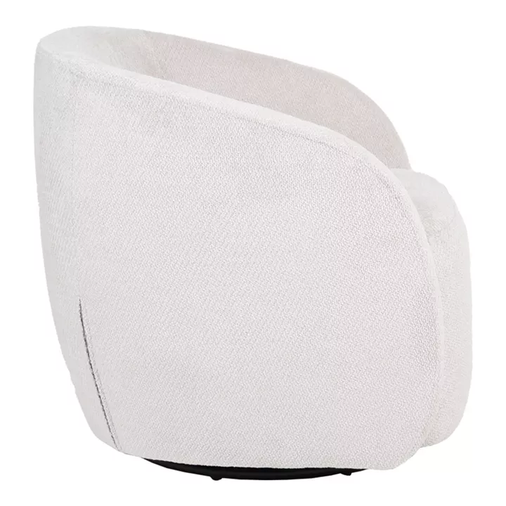 Πολυθρόνα Barrelo pakoworld περιστρεφόμενη με κρεμ ύφασμα 77x72x69εκ