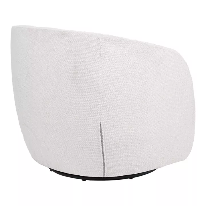 Πολυθρόνα Barrelo pakoworld περιστρεφόμενη με κρεμ ύφασμα 77x72x69εκ