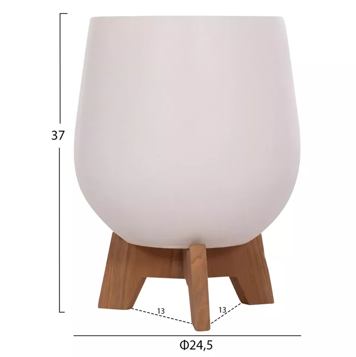 ΣΕΤ 3 ΓΛΑΣΤΡΕΣ ΜΕ TEAK ΒΑΣΕΙΣ TRYLL HM4681.02 FIBER CEMENT ΛΕΥΚΟ