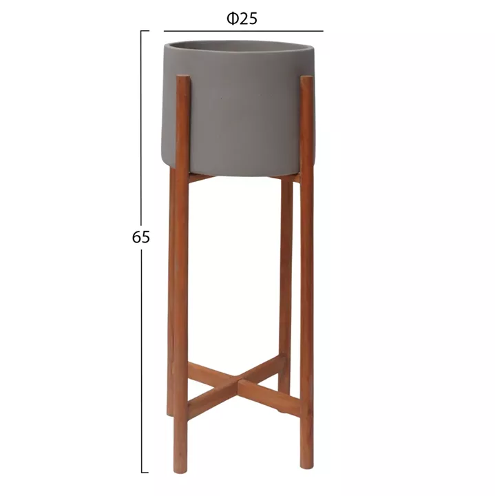 ΓΛΑΣΤΡΑ ΕΣΩΤ.ΧΩΡΟΥ RENTIL HM4684.03L FIBER CEMENT ΧΡΩΜΑ ΓΚΡΙ--ΒΑΣΗ TEAK Φ25x65Υ