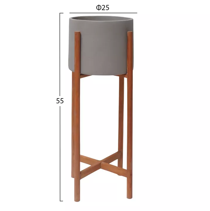 ΓΛΑΣΤΡΑ ΕΣΩΤ.ΧΩΡΟΥ RENTIL HM4684.03S FIBER CEMENT ΧΡΩΜΑ ΓΚΡΙ--ΒΑΣΗ TEAK Φ25x55Υ