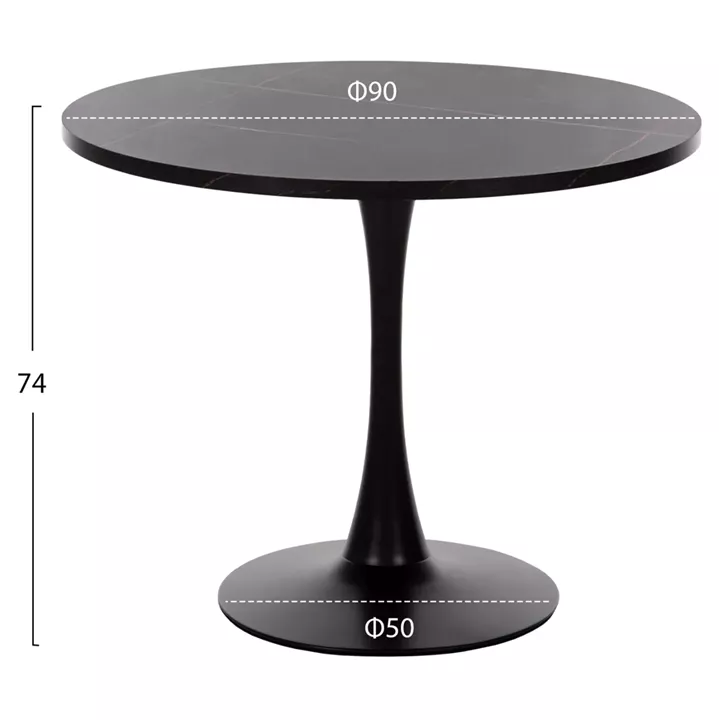 ΣΕΤ ΤΡΑΠΕΖΑΡΙΑΣ 3ΤΜΧ ROLLO HM21389 ΣΤΡΟΓΓΥΛΟ ΤΡΑΠΕΖΙ--2 ΚΑΡΕΚΛΕΣ ΣΕ ΜΑΥΡΟ