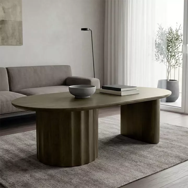 Τραπέζι σαλονιού Flute pakoworld wenge μασίφ ξύλο μάνγκο 130x65x40εκ