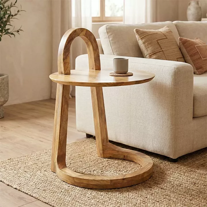 Side table Kallos pakoworld solid mango wood in natural shade 45x45x60cm