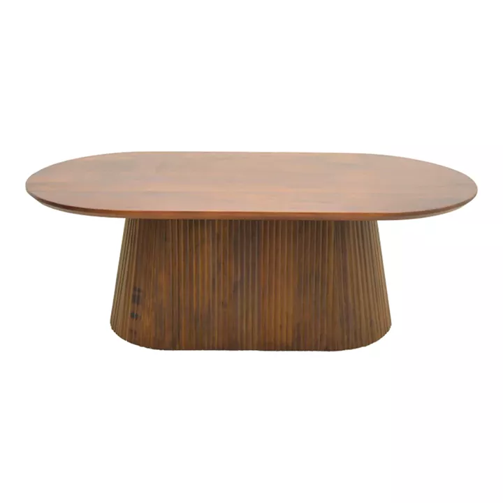 Τραπέζι σαλονιού Aithra pakoworld μασίφ ξύλο μάνγκο καρυδί 120x60x42εκ