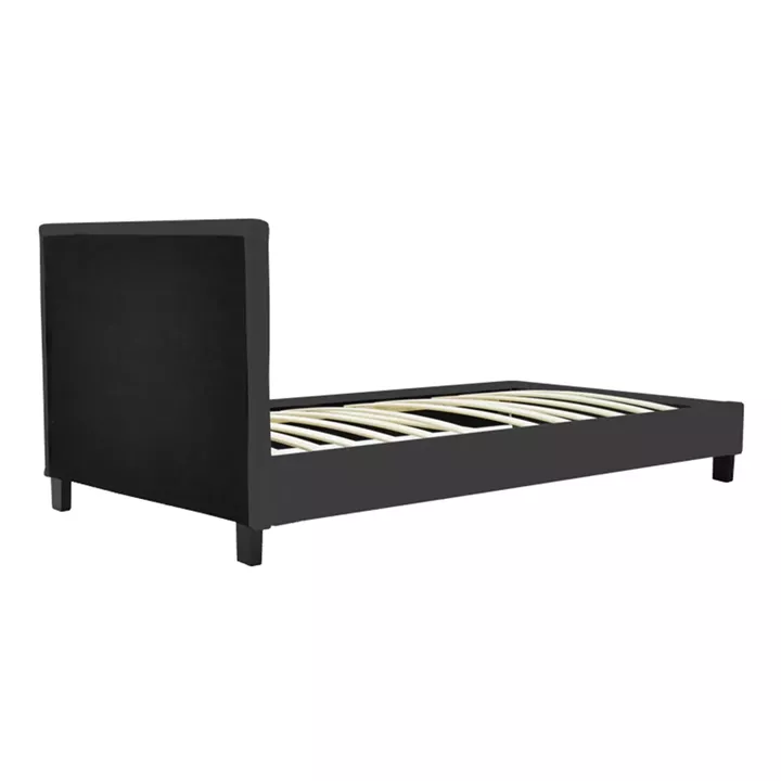 Bed Nevil pakoworld anthracite fabric-black wooden leg 90x190cm
