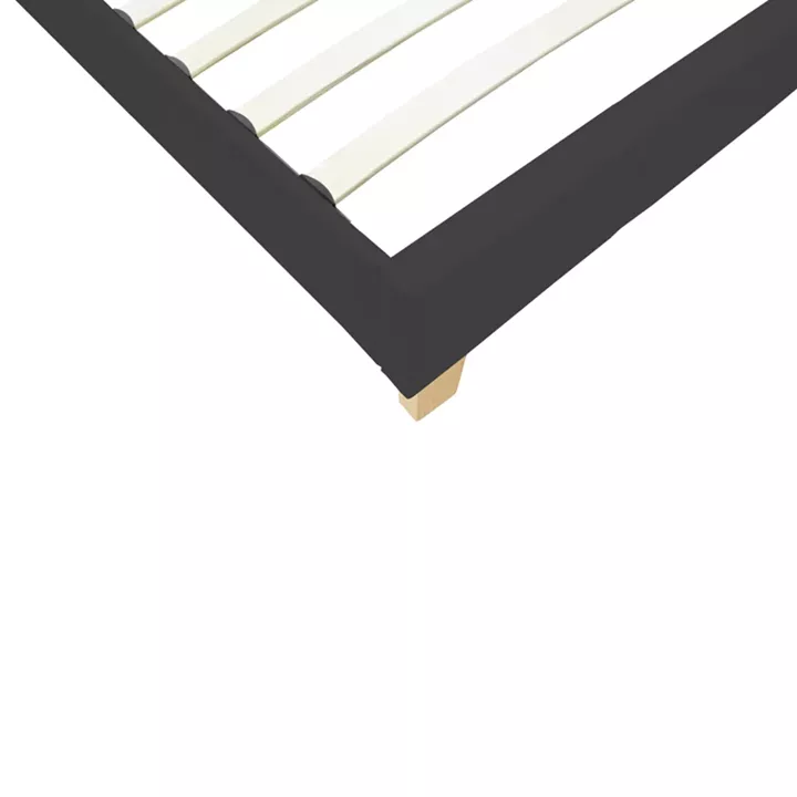 Κρεβάτι Nevil pakoworld ύφασμα ανθρακί με ξύλινο πόδι σε φυσική απόχρωση 90x190εκ