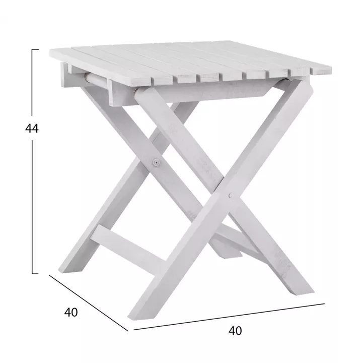 Stool- auxilliary table white 402 Koli 40x40 foldable HM288.03 40x40x44cm