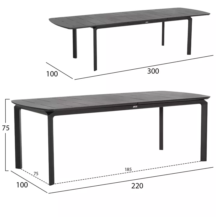 ΣΕΤ ΤΡΑΠΕΖΑΡΙΑΣ ΕΞ.ΧΩΡΟΥ 6 ΘΕΣΕΩΝ ELARA HM10726.01 ΓΚΡΙ ΑΛΟΥΜΙΝΙΟ-ΕΠΕΚΤΕΙΝΟΜΕΝΟ ΤΡΑΠΕΖΙ