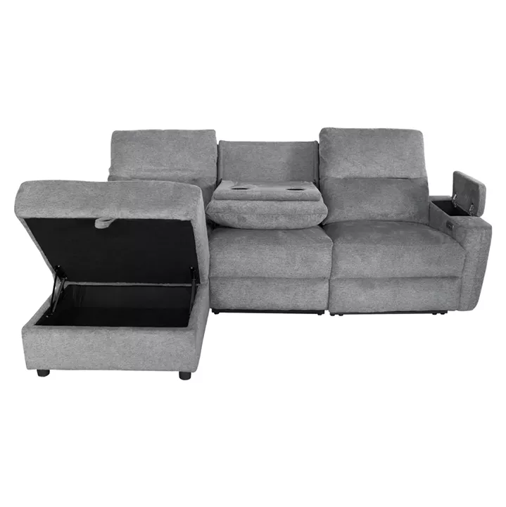 ΚΑΝΑΠΕΣ ΑΡΙΣΤΕΡΗ ΓΩΝΙΑ SYNTHIA HM3308.03L ΑΝΑΚΛΙΣΗ & ΑΠΟΘ.ΧΩΡΟΣ--ΓΚΡΙ 246x159x97Υεκ