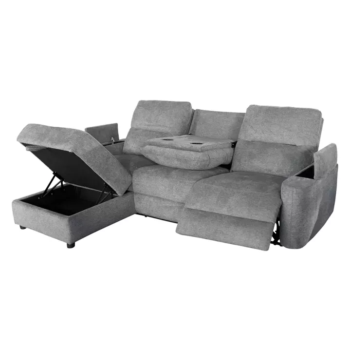 ΚΑΝΑΠΕΣ ΑΡΙΣΤΕΡΗ ΓΩΝΙΑ SYNTHIA HM3308.03L ΑΝΑΚΛΙΣΗ & ΑΠΟΘ.ΧΩΡΟΣ--ΓΚΡΙ 246x159x97Υεκ