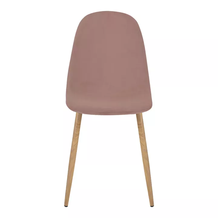 Dining chair Bella pakoworld rotten apple velvet and natural color metal leg 43.5x52x89cm