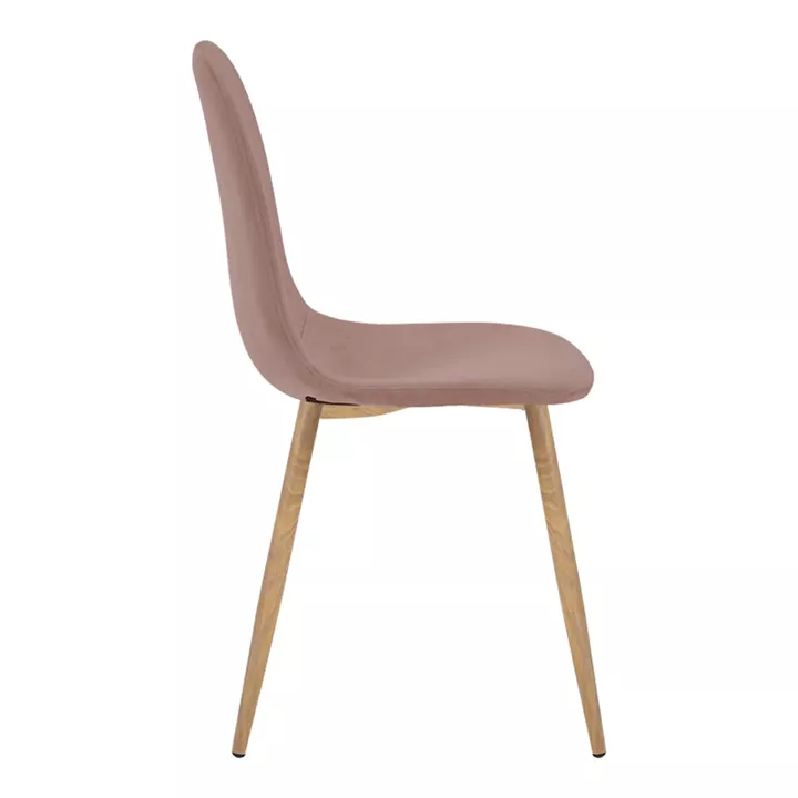 Dining chair Bella pakoworld rotten apple velvet and natural color metal leg 43.5x52x89cm