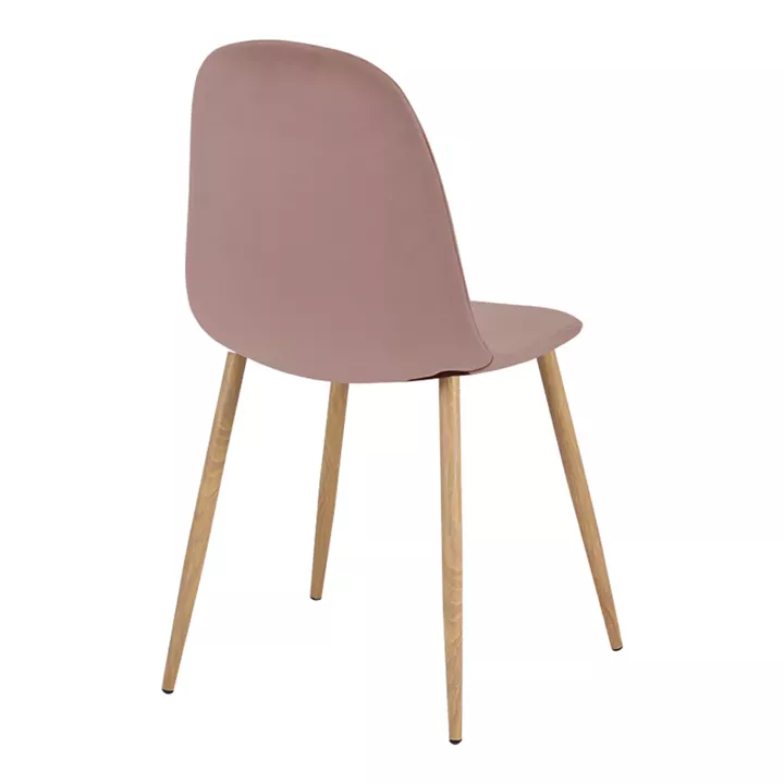 Dining chair Bella pakoworld rotten apple velvet and natural color metal leg 43.5x52x89cm