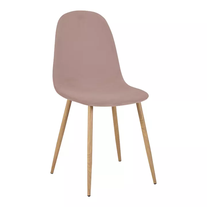 Dining chair Bella pakoworld rotten apple velvet and natural color metal leg 43.5x52x89cm