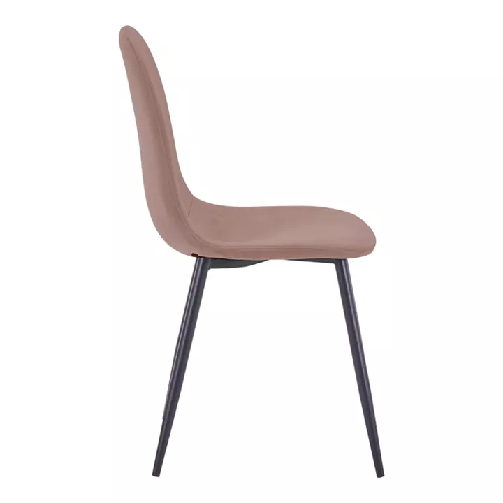 Καρέκλα Bella pakoworld σάπιο μήλο βελούδο με μεταλλικό μαύρο πόδι 43.5x52x89εκ