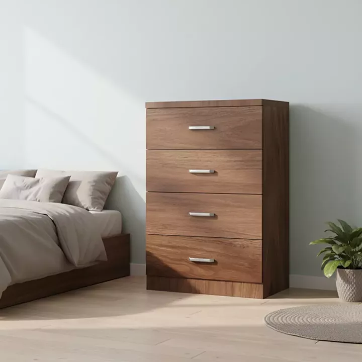 Chest of 4 drawers Killian pakoworld walnut 80x40x80cm
