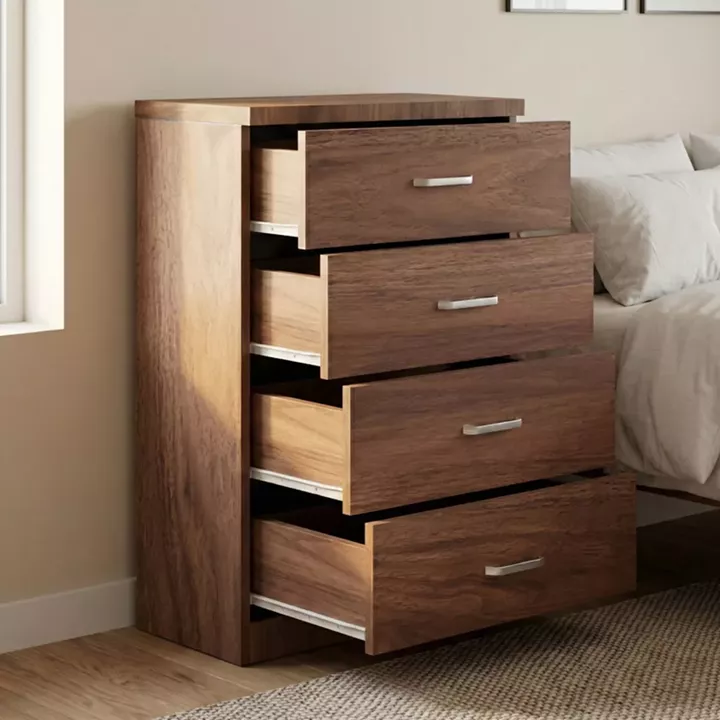 Chest of 4 drawers Killian pakoworld walnut 80x40x80cm