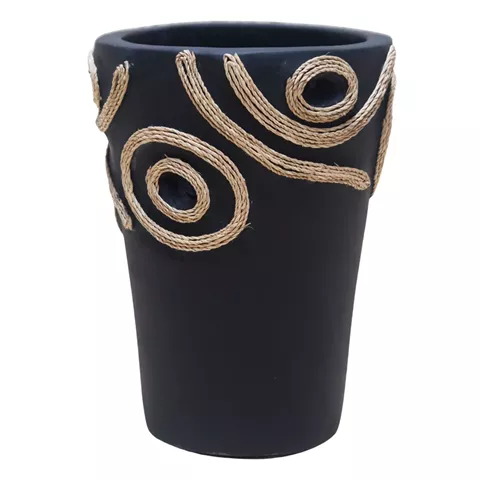 ΕΠΙΤΡΑΠΕΖΙΟ ΔΙΑΚΟΣΜΗΤΙΚΟ ΒΑΖΟ DEAN HM4677.01L ΤΕΡΑΚΟΤΑ ΣΕ ΜΑΥΡΟ--Φ24x35Υεκ.