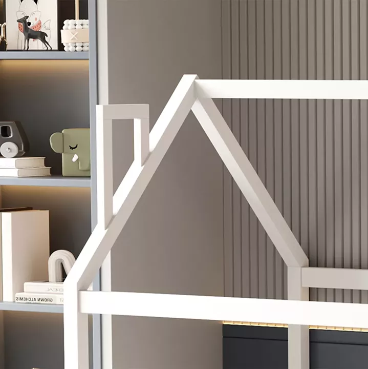 BED WITH MATTRESS HOUSER HM21315.01 PINE WOOD IN WHITE--MATTRESS 90x190cm