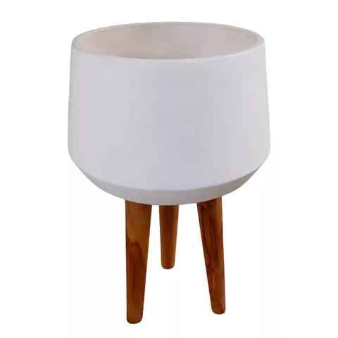 ΓΛΑΣΤΡΑ ΕΣΩΤ.ΧΩΡΟΥ QUAN HM4680.02L FIBER CEMENT ΛΕΥΚΟ--ΒΑΣΗ TEAK Φ40x85Υεκ