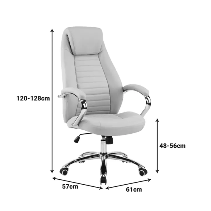 Manager chair Sonar pakoworld beige pu 61x57x120-128cm