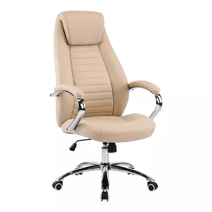 Manager chair Sonar pakoworld beige pu 61x57x120-128cm