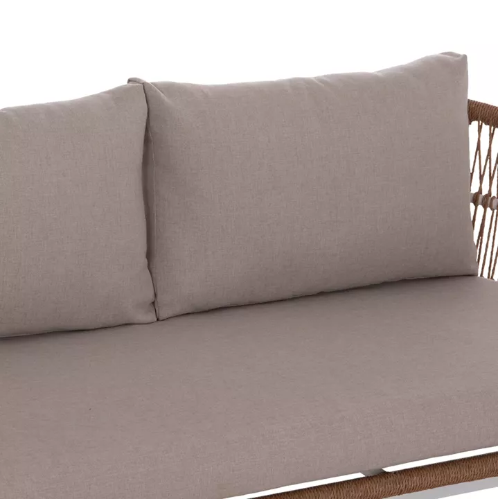 OUTDOOR LOUNGE SET 5PCS MEMFIS HM6470.03 ALUMINUM-ROPE-CERAMIC TOP--WHITE